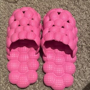 Pink Textured Slide Sandals (Bubble Slides)